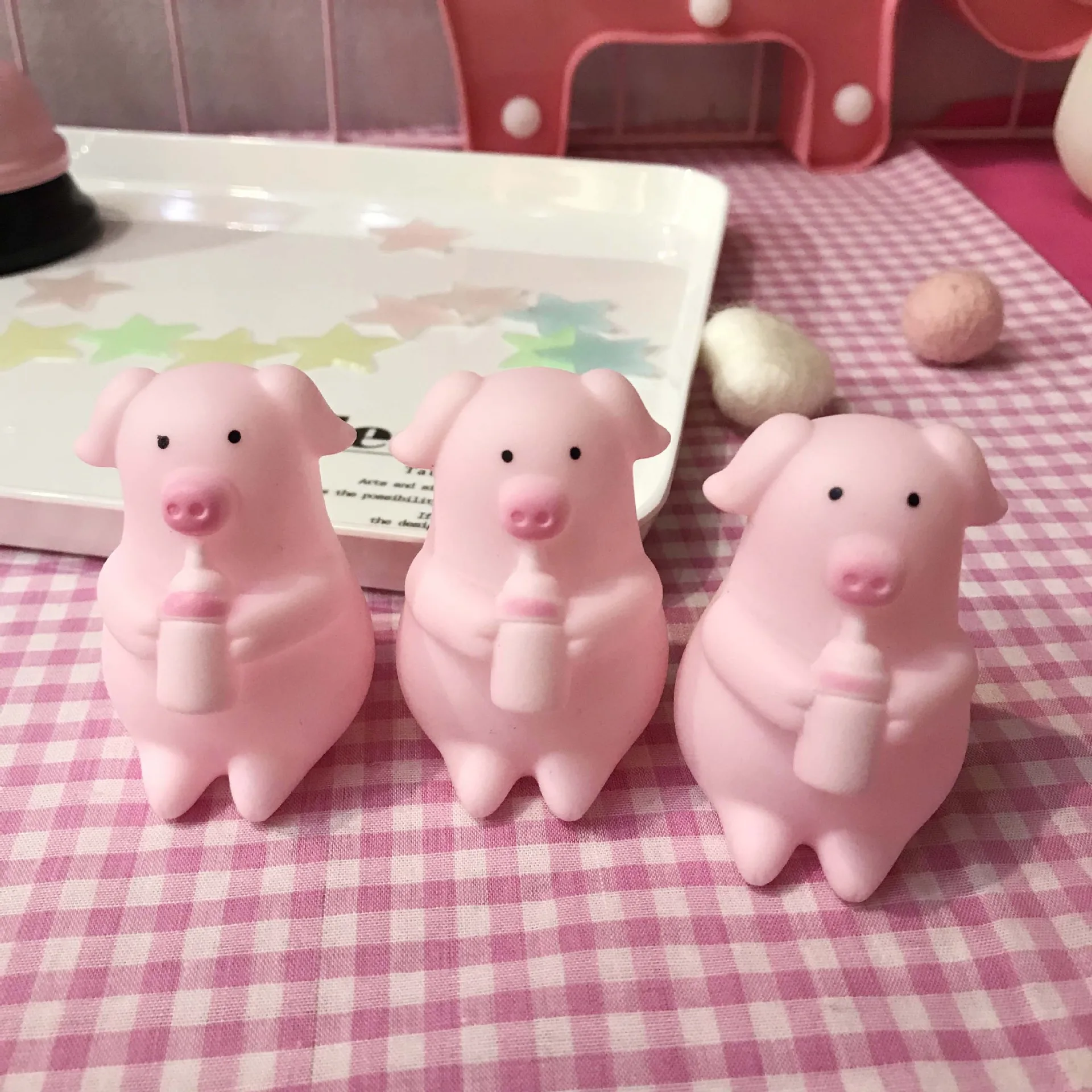 Милая мультяшная мини розовая молочная бутылка свинка кукла с голосом Новая