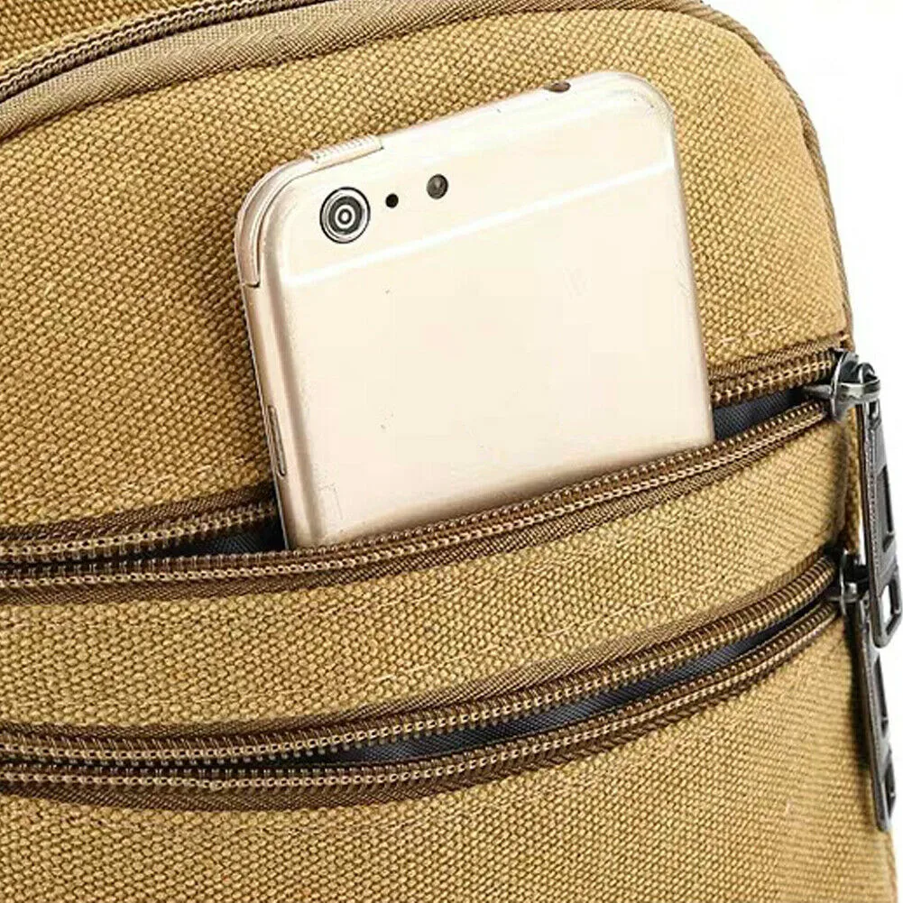 Ретро Мужская нагрудная сумка британская холщовая однотонная мессенджер модная