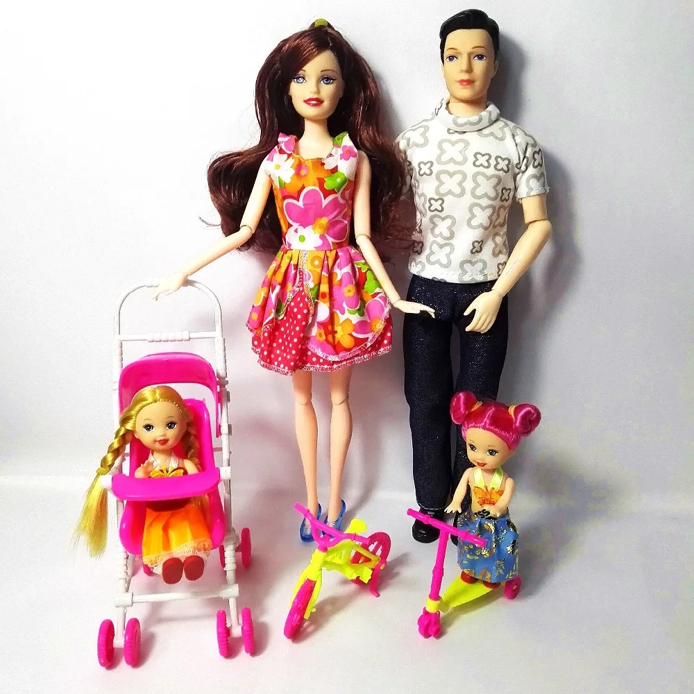 Игрушечный домик для девочек куклы семьи на 4 человека костюм 1 мамы/1 папы/2