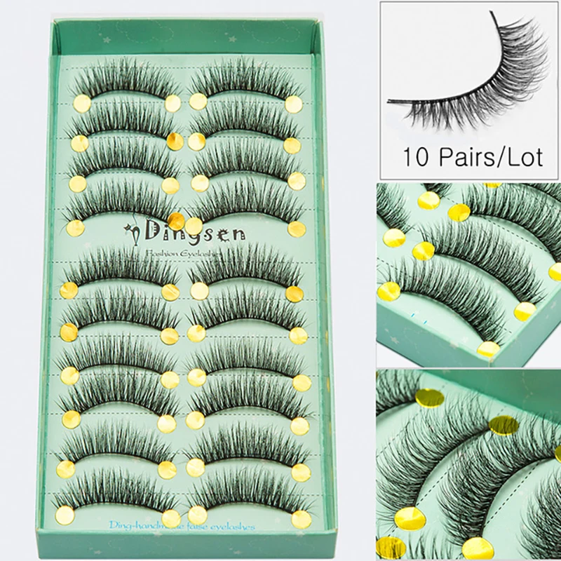 SEXYSHEEP 10 пар 3D Мягкие Накладные ресницы из искусственной норки натуральные