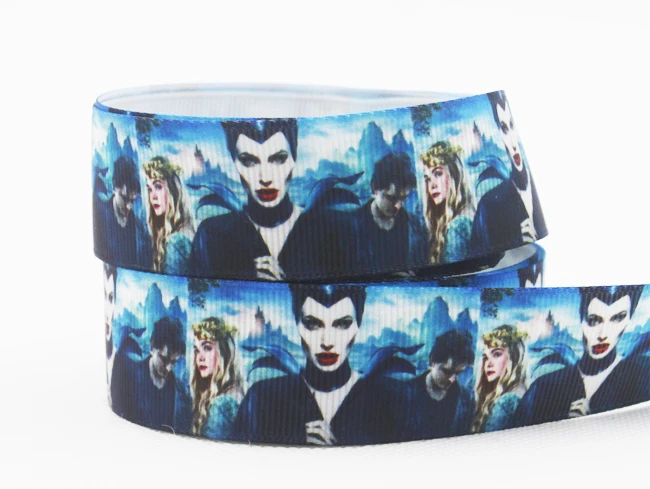 ywuber ribbons 50Y 1&quot Maleficent Ribbon Printed Grosgrain 25mm Halloween ribbon For bow DIY handmade X1748 Free shipping | Дом и сад
