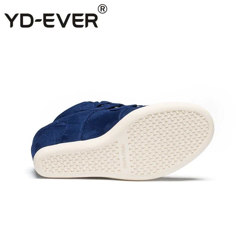 Женская Повседневная обувь из YD EVER кожи ботинки на танкетке увеличивающая рост