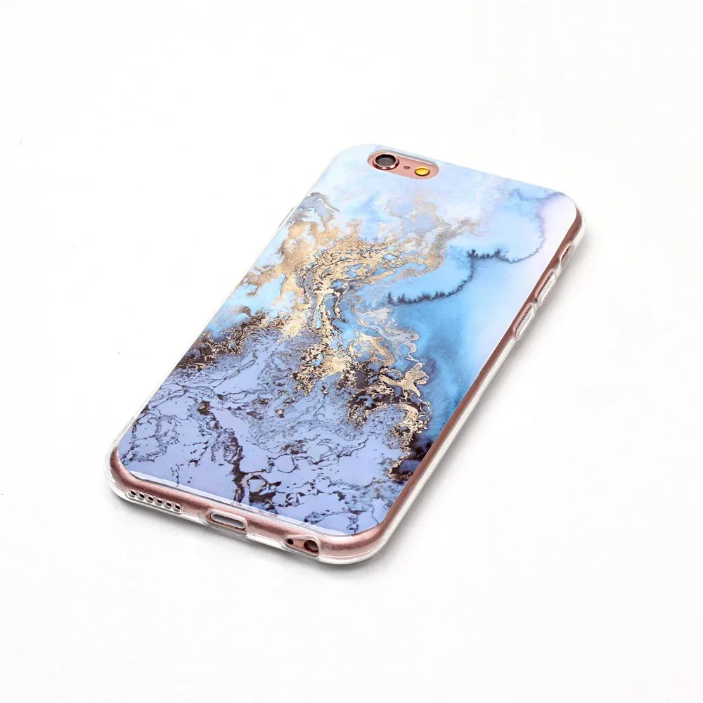 For iphone 6 Luxury Blue White Green Black Marble Design Phone Case Apple Iphone 6s 4.7inch Gloss TPU Soft Back Cover |