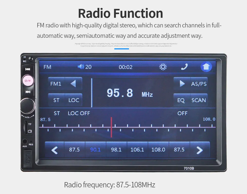 Авторадио 2 din общие модели 7 ''дюймовый ЖК сенсорный экран Bluetooth автомобильный Радио плеер аудио aux Поддержка Камера заднего вида 7010b