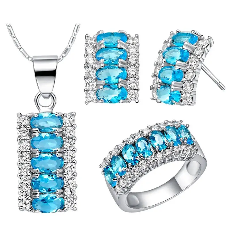 Популярные наборы ювелирных изделий 2017 года женские серьги и кольца из белого