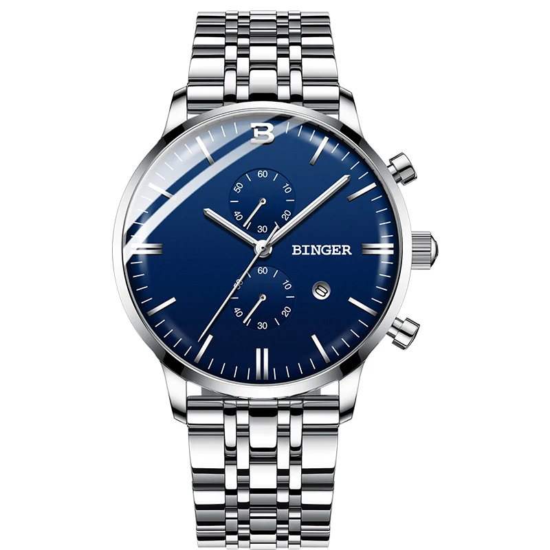 BINGER arc стекло Мужские часы Reloj Hombre мужские s часы лучший бренд класса люкс кварцевые часы спортивные водонепроницаемые Relogio Masculino Saat