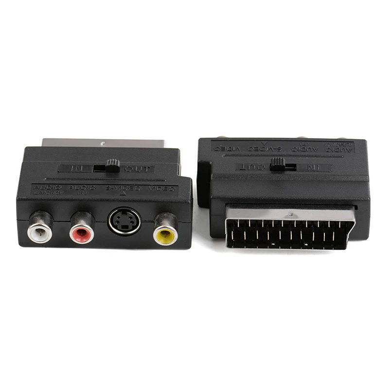 Переходник SCART в 3 RCA композитный Phono адаптер золотой переключатель