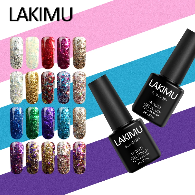 LAKIMU Алмазная горячая Распродажа гель-лаков для ногтей отмачиваемый верхний