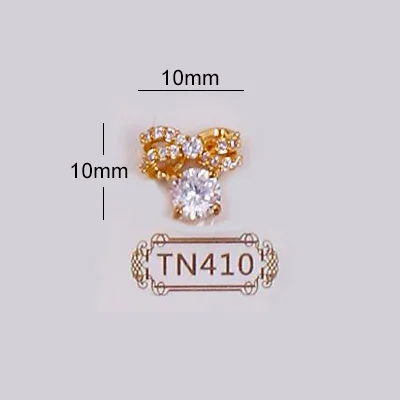 5 шт./лот TN410 украшение для ногтей Золотой бант подвеска ногтевого дизайна 3d