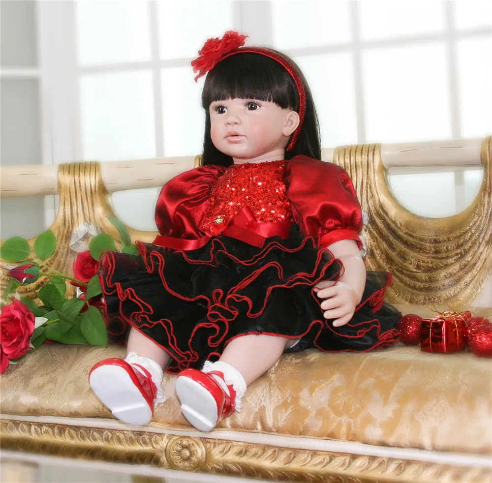 60cm Silicone Reborn Baby Doll Toys 24 inch Vinyl Princess Toddler bebe Dolls reborn Girls Birthday Gift Present | Игрушки и хобби