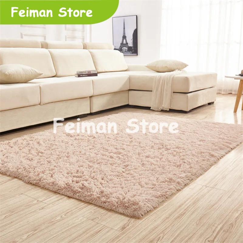 Высококачественная Прямая продажа с фабрики шелк сплошной цвет ковер гостиная