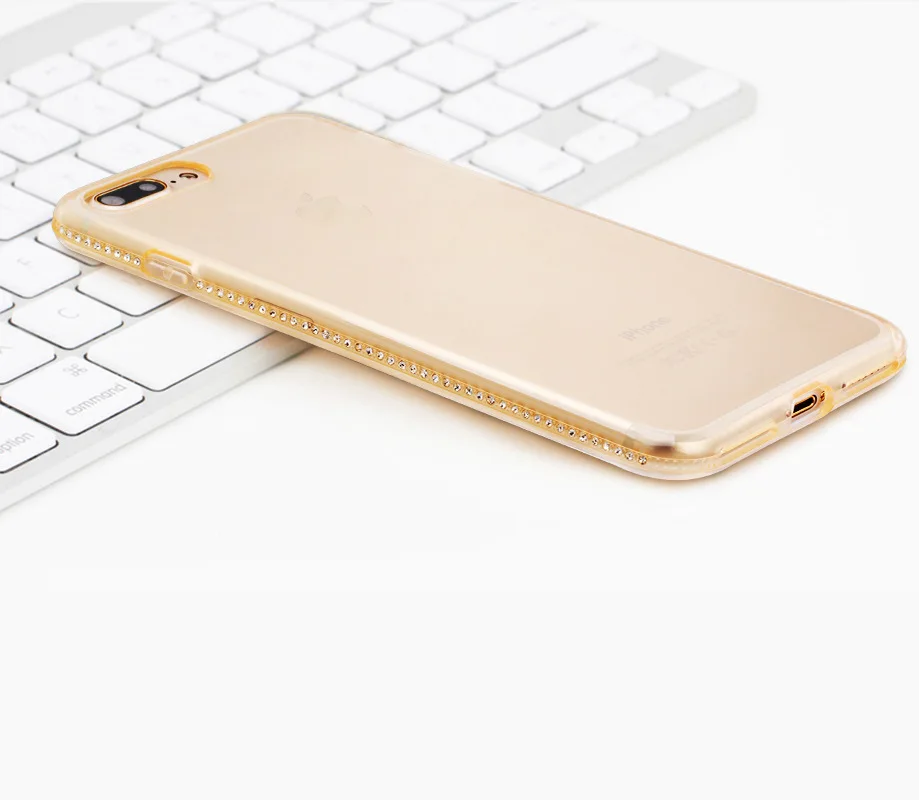 Роскошный мягкий силиконовый чехол со стразами для iPhone 6 s S 7 7S 8 Plus X 10 XR XS Max 6plus 6splus