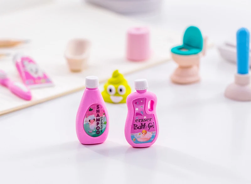 1 шт. Новинка Kawaii набор для ванной резиновый ластик для школы канцелярские принадлежности детский карандаш ластик для студентов призы Papelaria Забавный офисный подарок