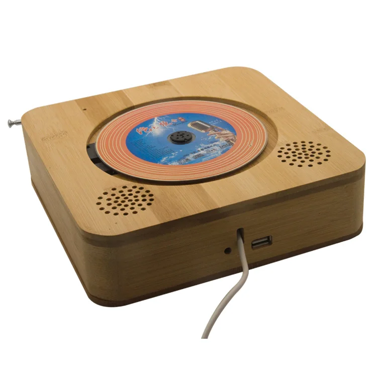 Новый бамбуковый сенсорный ключ в настенном креплении CD плеер с поддержкой Bluetooth