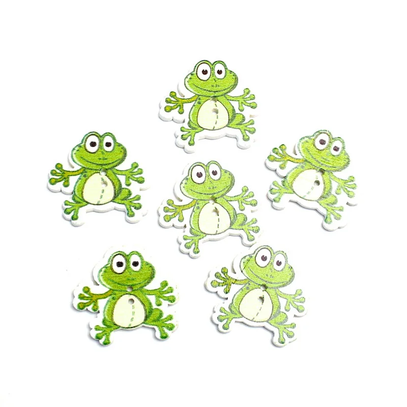 50pcs Mixed Frog Wooden Buttons For Clothes Needlework Scrapbooking Crafts Diy Sewing Accessories Wood Decoration | Дом и сад