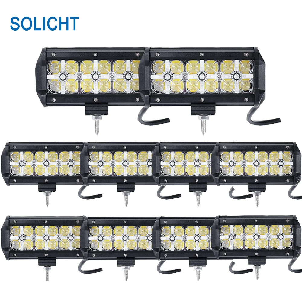 SOLICHT 10x 7D 7-дюймовый светодиодный светильник бар + DRL точечный прожектор 60 Вт