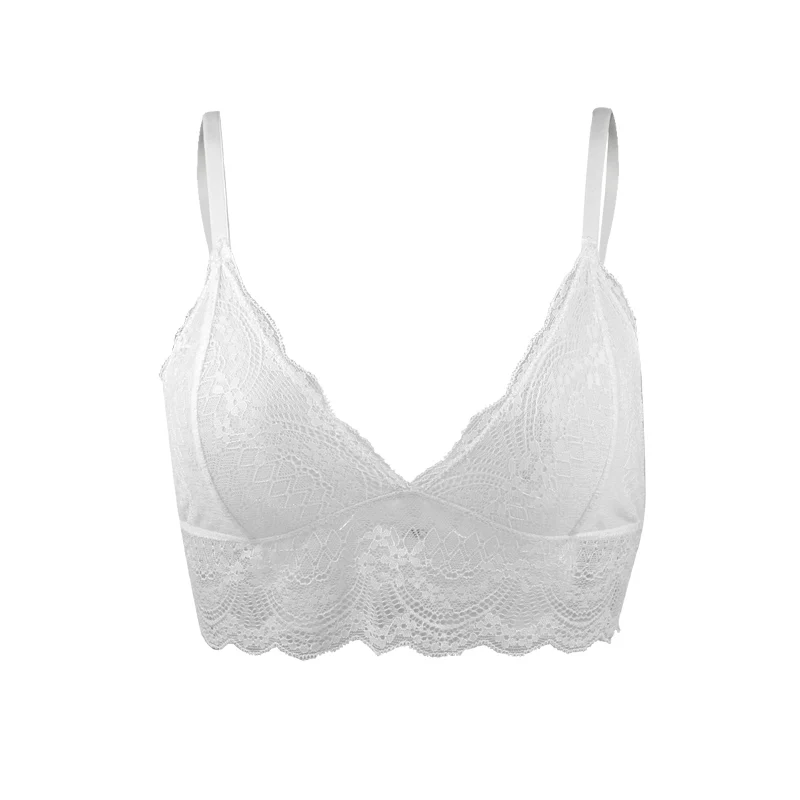 White De Monarchia дамы Lace Bralette сексуальное женское белье нижнее белье Интимная бюстгальтер 3/4 чашек укороченный топ без подкладки мягкие бюстгальтеры полупрозрачные - Цвет: White