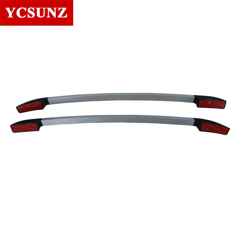 fix with 3m tape Рейлинги Rack Перевозчик бары бокового рельса для Ford RangerT6 T7 2012 2013 двойной кабиной серебристого цвета - Color: fix with 3m tape