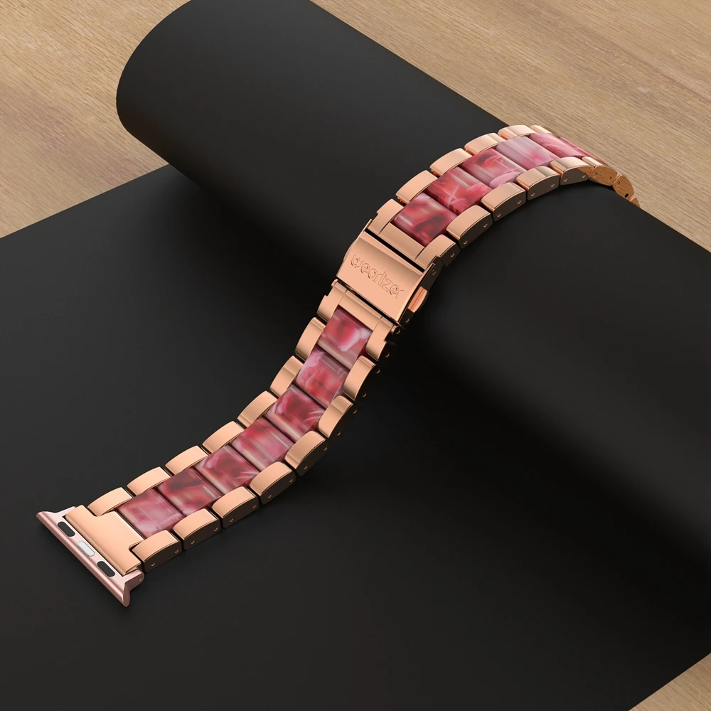 Wearlizer Роскошный металлический ремешок из нержавеющей стали для Apple Watch Band 38 мм 42 мм соединяющий ремешок браслета для iwatch Series 5 4 3 2 1