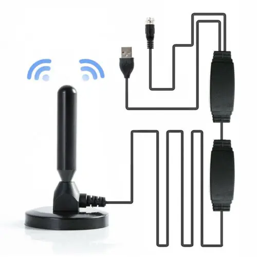 Портативная ТВ антенна для показа ТВЧ DVB T усиленная 25dBi дальность действия 200 миль