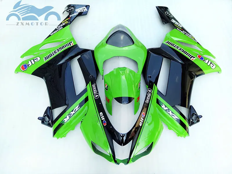Высококачественный комплект обтекателей для ZX6R 636 комплекты 2007 2008 Зеленый Черный