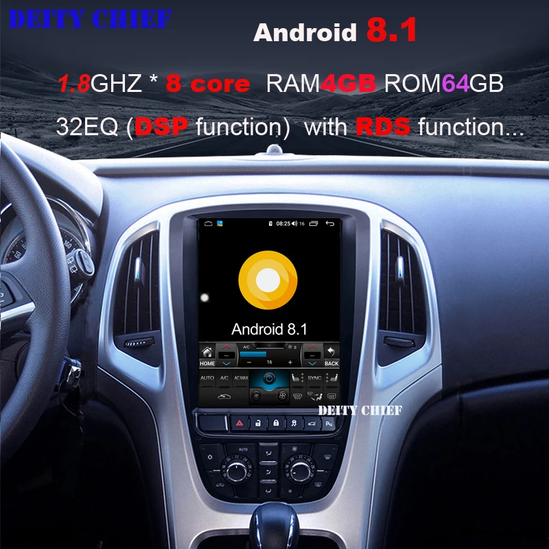 Автомобильный мультимедийный gps Радио android 9 для Opel Astra J Vauxhall Buick Verano 2009- вертикальный экран