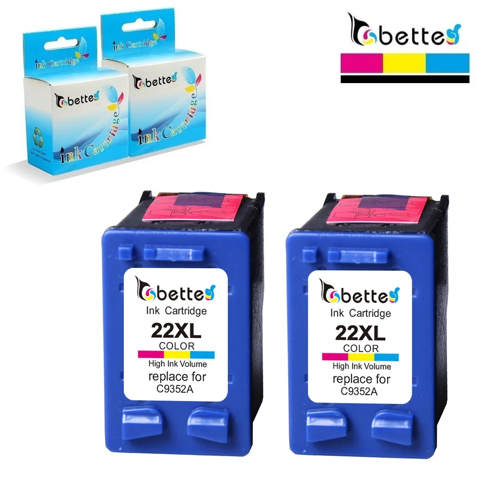 2PK чернильный картридж Bette для HP 22 XL DeskJet F385 F390 F394 F4100 F4135 F4140 F4150 F4172 F4175 F4180 F4185 F4190|ink