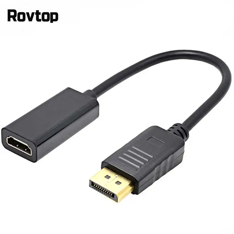 Rovtop Mini DP к HDMI Дисплей порт кабель адаптер папа женскому поддержка 1080P для HDTV