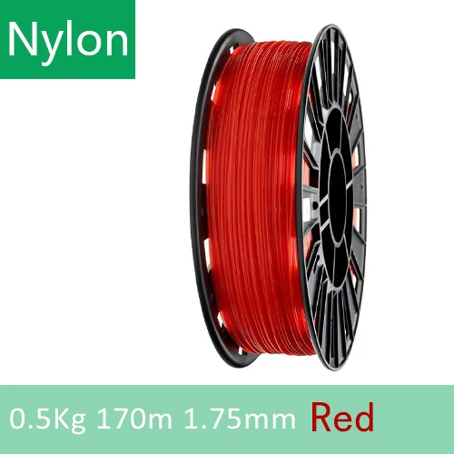 Дерево/PETG/TPU = FLEX/нейлон/TABS Филамент пластик YOUSU для 3d принтера ANET ENDER/1 кг 340 м/диаметр 1,75 мм/ из города - Цвет: NYLON red  0.5kg