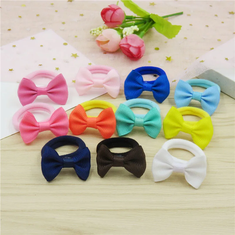 10 шт./лот милые однотонные маленькие банты шпильки для волос девочек ручной