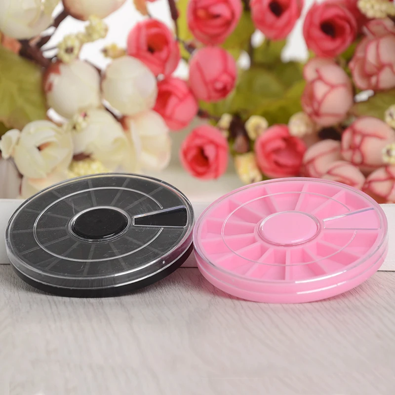 1 шт. дизайн ногтей пустая коробка колеса черный/розовый пластик Маникюр