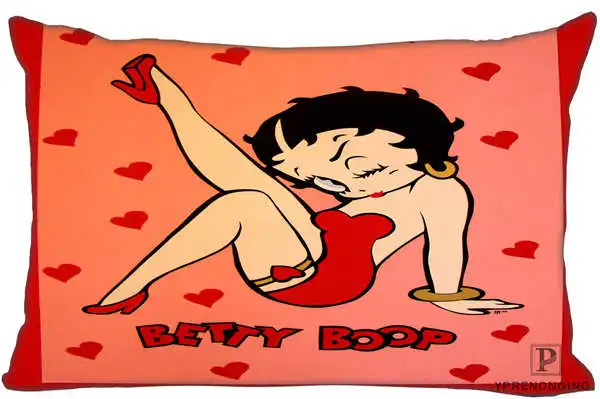 Пользовательские Betty Boop наволочка прямоугольник Наволочки на молнии 35x45,40x60 см(одна сторона печать) 180516-07 - Цвет: Rectangle Pillowcase
