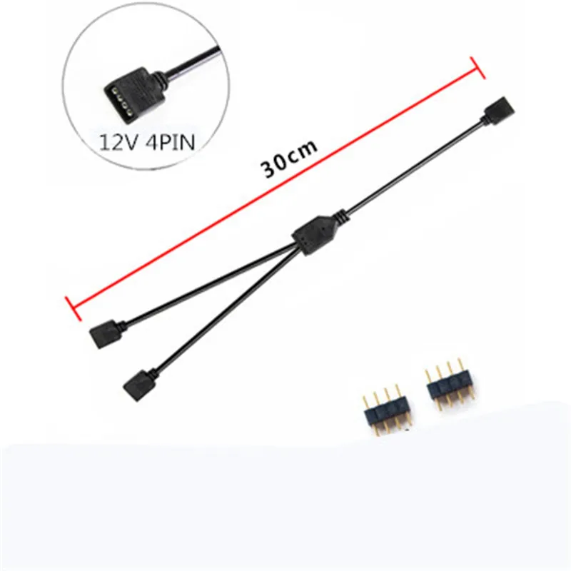 1-2(4Pin 12V) Материнская плата интерфейс 3PIN/4PIN AURA RGB 1-4 интерфейс сплиттер адресуемый D-RGB синхронизация концентратор передачи удлинитель - Цвет лезвия: 1-2(4Pin 12V)