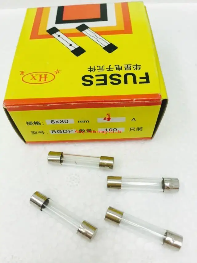 

Free shipping 100pcs/Lot Fast Blow Glass Fuse, 6mm x 30mm 250V 4A