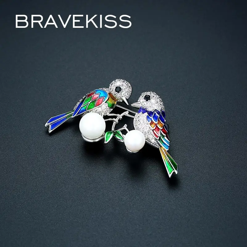 BRAVEKISS новинка модная эмалированная брошь в виде животного винтажная Большая
