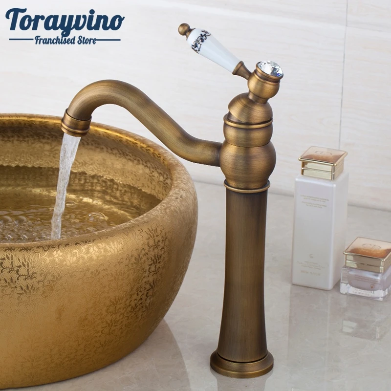 

Bathroom tap Sink Basin Faucet Vanity Mixer torneira de banheiro Antique Brass Finish Solid Brass mixer faucet single handle tap