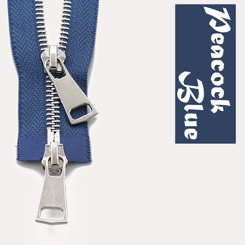 Peacock BLue 5# разъемная застежка-молния двойными собачками good Market 60/70/80/90/100/120/150 см автоматический металлический замок застежки-молнии - Цвет: Peacock BLue