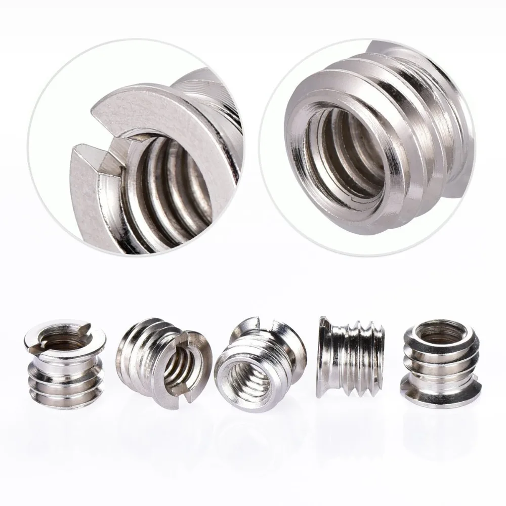 Переходник с винтовой гайкой 1/4 &quot3/8&quot для штатива камеры светодиодный