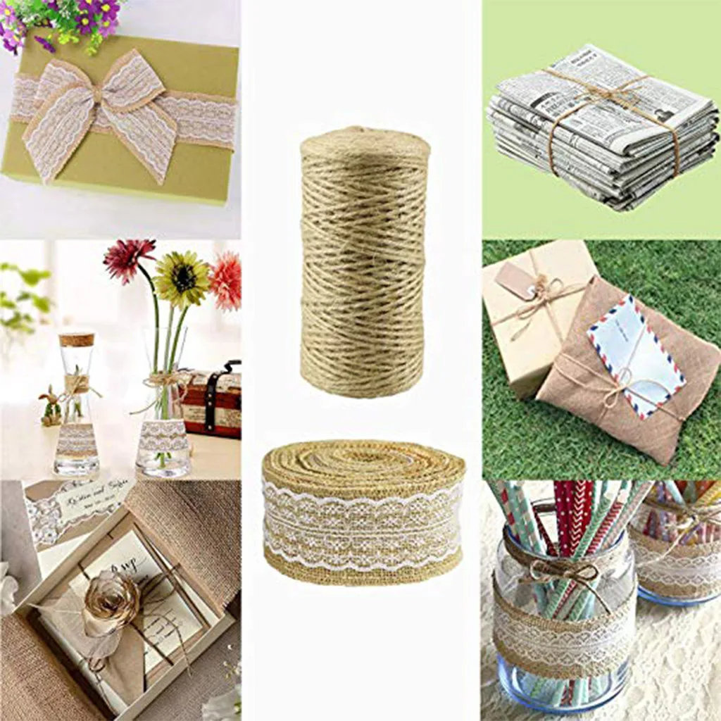 2 5 см x м/6 м/5cmx2m3varies 1 рулон натуральная винтажная джутовая Мешковина лента DIY сумка