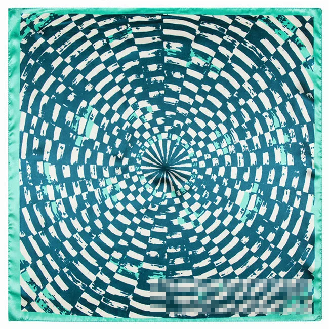 Шарф женский шёлковый с круглой завязкой квадратный Модный геометрическим