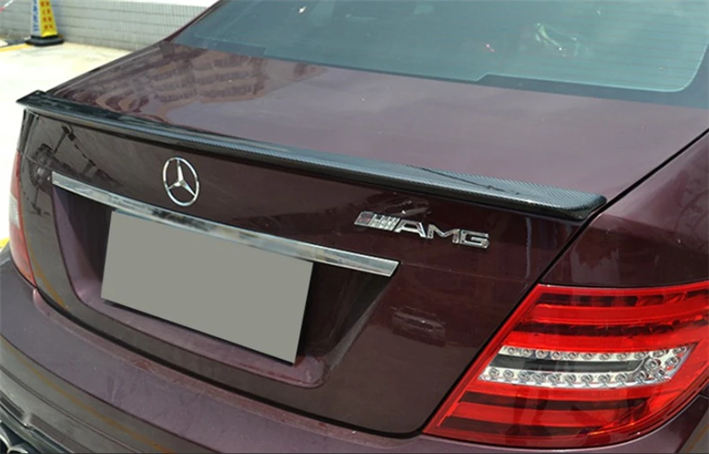 JIOYNG для Mercedes Benz C Class W204 C63 C180 C200 C260 C300 2008 2014 задний спойлер багажника из углеродного