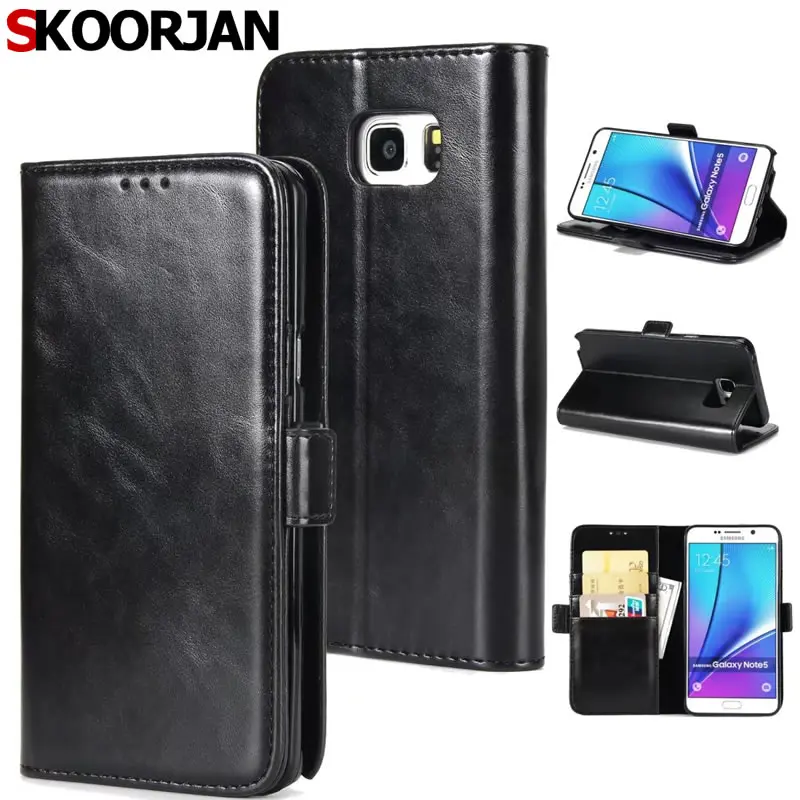 Для Coque Samsung Galaxy Note 5 люкс Ретро Кожаный чехол для Fundas Note5 N9200 карты бумажник Винтаж