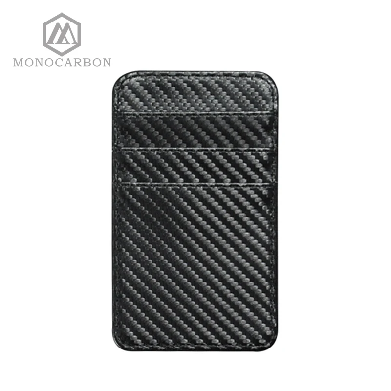 Мужской кошелек для карт MONOCARBON многофункциональный из полиуретана и углеродного