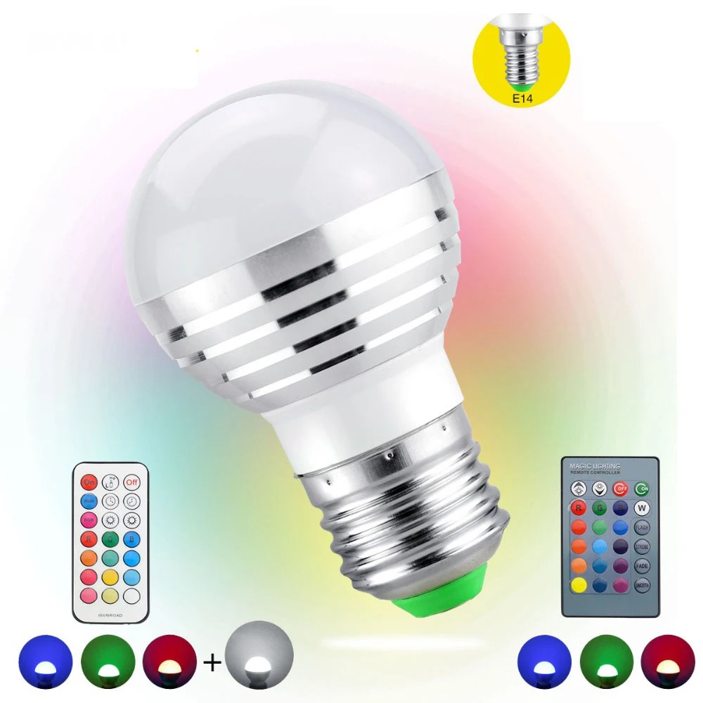 1 шт. AC85V 265V E27 E14 диммер светодиодная лампочка LED RGB лампы свечи 5 Вт магическое