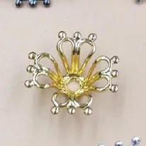 Gold Plated BoYuTe(50 шт./лот) металлическая медная ковка 17 мм филигранный цветок колпачки из бисера Сделай своими руками аксессуары компоненты ювелирных украшений - Цвет: Gold Plated