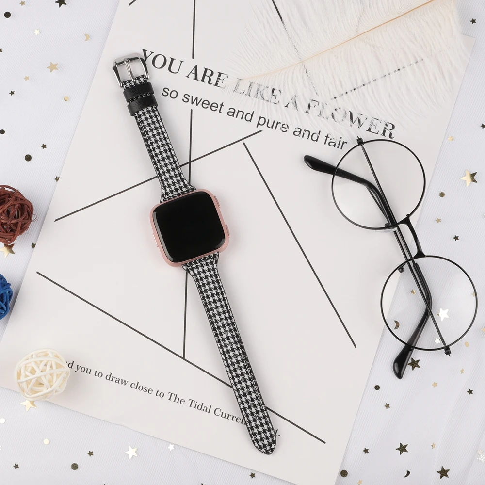 Силиконовый кожаный ремешок премиум класса браслеты Замена для Fitbit Versa Смарт