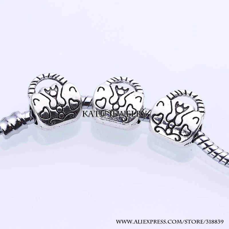 Античные серебряные металлические бусины для сумок подвески Pandora Европейские