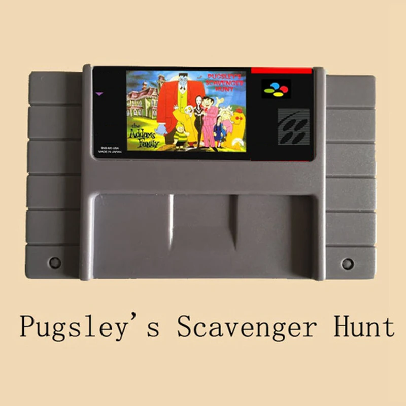Серая игровая карта addam Family-Pugsleys Scavenger Hun 46 Pin 16 Bit для игроков в США NTSC | Электроника