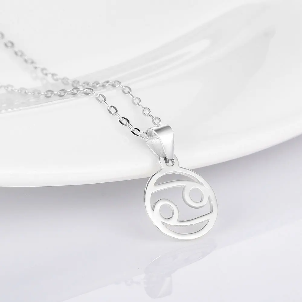 Женское серебряное ожерелье с 12 созвездиями кулоном Gemini taureus Cancer Leo Virgo длинное