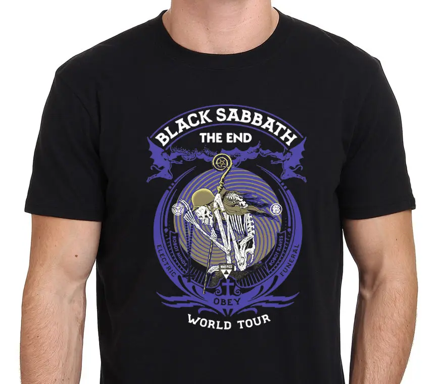 Black Sabbath конец тура футболка Классические хлопковые Для мужчин круглый вырез